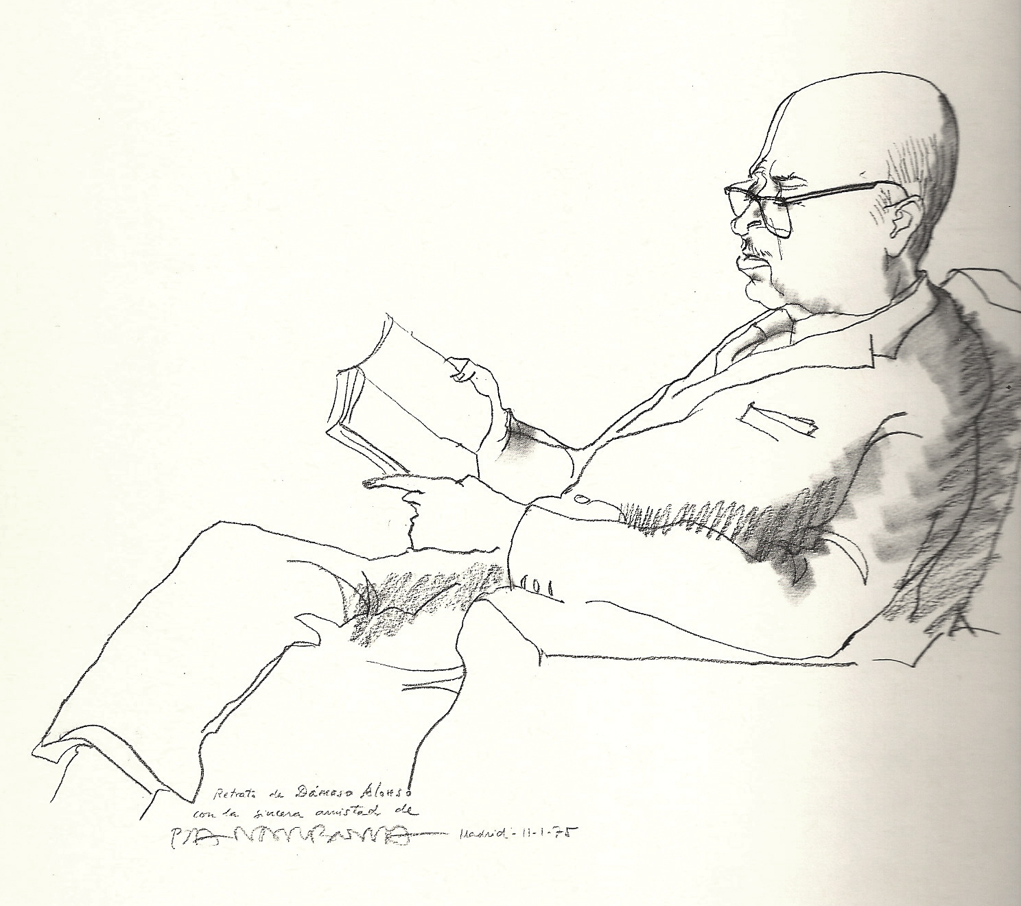 Retrato de Dámaso Alonso por Josep Pla-Narbona.